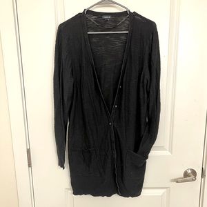 Black longline cardigan w/pockets